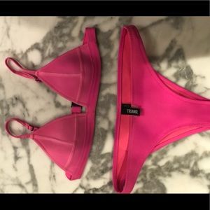 triangle neon pink bikini!